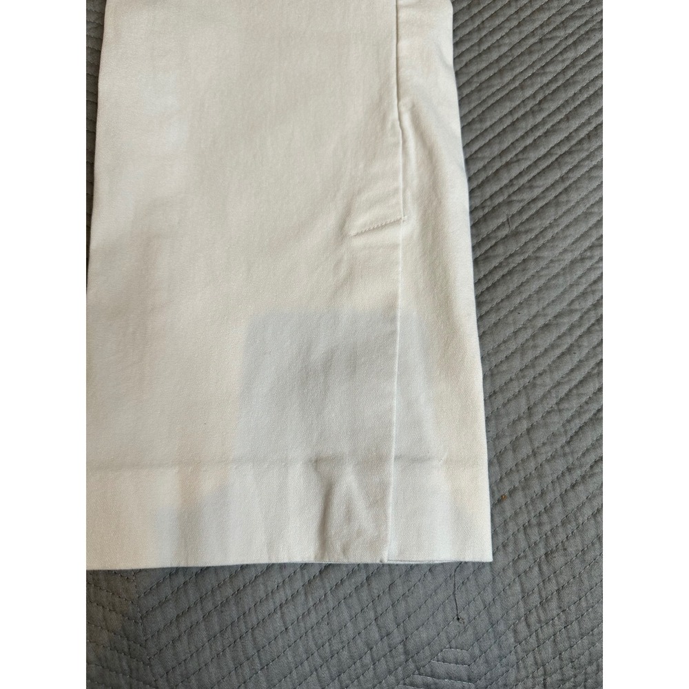 Chicos White Pull On Ankle Pants Straight Leg Side Vent Size 0.5 US 6 - Picture 7 of 10